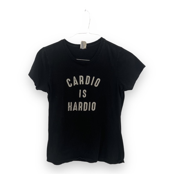 Tops - Black Graphic Tee with White Text